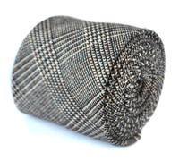 Frederick Thomas Designer Lana Tweed Cravatta da Uomo - Marrone - Blu Rosa-Rosso