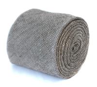 Frederick Thomas Designer Lana Tweed Cravatta da Uomo - Marrone E Bianco - Pesce