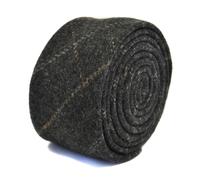 Frederick Thomas Designer Lana Tweed Uomo Cravatta - Carbone Scuro Grigio -
