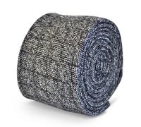 Frederick Thomas Designer Lana Tweed Uomo Cravatta - Grigio Scuro - Pesce Skinny