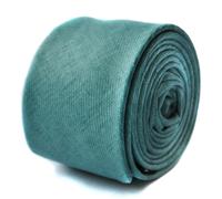 Frederick Thomas Designer Lino Cravatta da Uomo - Mare Verde Blu - Skinny Ruvida