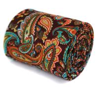 Frederick Thomas Designer Lino Funky Cravatta per Uomo - Marrone - Multi Colore