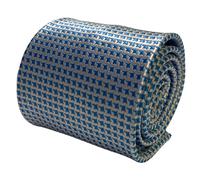 Frederick Thomas Designer Men-S Cravatta Avorio Crema & Luce Blu da Uomo Canino