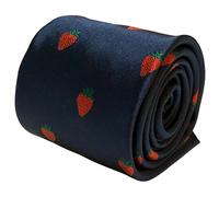 Frederick Thomas Designer Men-S Cravatta Blu Scuro Navy Fragola Inglese Design