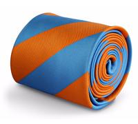 Frederick Thomas Designer Uomo Cravatta - Arancione Bruciato & Azzurro Repp Club