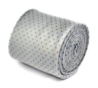 Frederick Thomas Designer Uomo Cravatta - Avorio Crema - Luce Bambino Blu a Pois