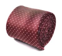 Frederick Thomas Designer Uomo Cravatta - Granata Rosso Bordeaux Con Spilla