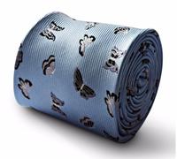 Frederick Thomas Designer Uomo Cravatta - Luce Celeste - Grigio Argento Farfalla
