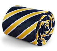 Frederick Thomas Designer Uomo Cravatta - Navy Scuro Blu e Giallo - Repp a