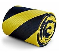 Frederick Thomas Designer Uomo Cravatta - Navy Scuro Blu & Giallo - Repp Club