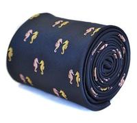 Frederick Thomas Designer Uomo Cravatta - Scuro Blu Navy - Nautico Seahorse