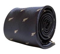 Frederick Thomas Designer Uomo Cravatta - Scuro Blu Navy - Nuova Zelanda Argento