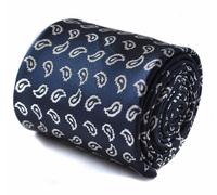Frederick Thomas Designer Cravatta da Uomo - Scuro Blu - Piccolo Paisley