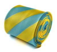 Frederick Thomas Designer Uomo Cravatta - Turchese & Giallo Brillante - Club