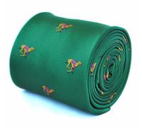 Frederick Thomas Designer Uomo Cravatta - Verde Smeraldo - Ricamato Cane