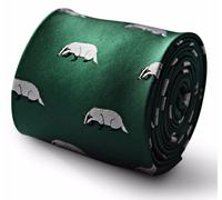 Frederick Thomas Designer Cravatta da Uomo - Verde Smeraldo - Ricamato Tasso Con