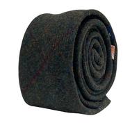 Frederick Thomas Designer Verde Scuro Con Rosso & Giallo Quadri 100% Tweed /