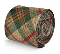 Frederick Thomas Designergreen,Marrone & Rosso Scozzese 100 % Uomo Lana Cravatta