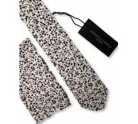Frederick Thomas IN Abbinato Ditsy Rosa Fiore Viola Uomo Cravatta E Tasca Set