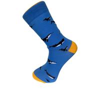 Frederick Thomas Luce Blu Uomo Cotone Calze Con Balena Disegno