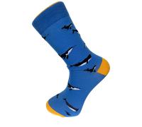 Frederick Thomas Luce Blu Uomo Cotone Calze Con Balena Disegno