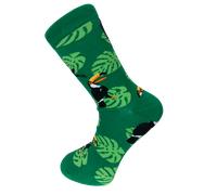 Frederick Thomas Luminoso Tropicale Verde Uomo Cottons Calze Con Tucano Disegno
