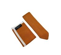 Frederick Thomas Maglia IN Abbinato Uomo Cravatta E Tasca Quadrato Set - Arancio
