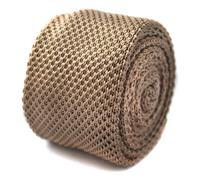 Frederick Thomas Maglia Seta Cravatta da Uomo - Beige/Marrone - Tinta Matrimonio