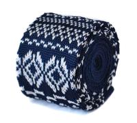 Frederick Thomas Maglia Seta Cravatta da Uomo - Blu Navy - Natale Skinny Novità