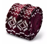 Frederick Thomas Maglia Seta Cravatta da Uomo - Granata Rosso Nordic Cravatta