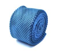 Frederick Thomas Maglia Seta Cravatta da Uomo - Luce Blu - Tinta Skinny