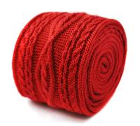 Frederick Thomas Maglia Seta Cravatta da Uomo - Luminoso Natale Rosso - Cavo