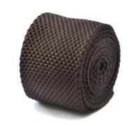 Frederick Thomas Maglia Seta Cravatta da Uomo - Marrone Cioccolato - Tinta