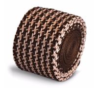 Frederick Thomas Maglia Seta Cravatta da Uomo - Marrone E Luce Rosa Poule Skinny