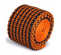 Frederick Thomas Maglia Seta Cravatta da Uomo - Navy Scuro Blu E Arancione -