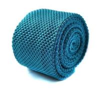 Frederick Thomas Maglia Seta Uomo Cravatta - Blu Turchese - Tinta Unita Skinny