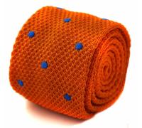 Frederick Thomas Maglia Seta Uomo Cravatta - Bruciato Arancione Scuro - Blu a