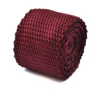 Frederick Thomas Maglia Seta Cravatta da Uomo - Granata Burgundy - Tinta Unita a