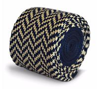 Frederick Thomas Maglia Seta Uomo Cravatta - Navy Scuro Blu E Avorio -