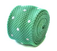 Frederick Thomas Maglia Seta Uomo Cravatta - Pallido Verde Menta - a Pois,Skinny