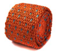 Frederick Thomas Maglia Seta Uomo Cravatta - Scuro Arancione Bruciato - Blu