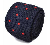 Frederick Thomas Maglia Seta Uomo Cravatta - Scuro Blu Navy - Rosso a Pois