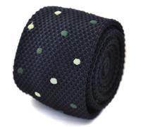 Frederick Thomas Maglia Seta Uomo Cravatta - Scuro Blu Navy - Verde Pallido a