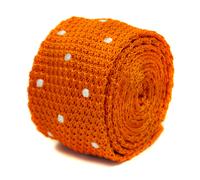 Frederick Thomas Maglia Seta Uomo Cravatta - Scuro Bruciato Arancio - a Pois