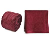 Frederick Thomas Maglia Uomo Cravatta E Tasca Quadrato Set - Granata Burgundy