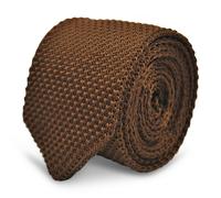 Frederick Thomas Maglia Seta Uomo Cravatta Marrone Cioccolato, Classico A Taglio