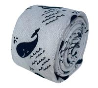 Frederick Thomas Men-S Cravatta Avorio Crema Cotone Con Balena Nautico Design