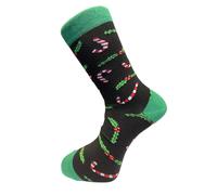 Frederick Thomas Nero & Verde Candycane Natale Men-S Cotone Calzini Loud