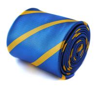 Frederick Thomas Reale Blu e Giallo Oro Cravatta a Righe FT824