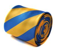 Frederick Thomas Reale Blu e Giallo Righe Cravatta da Uomo FT1840